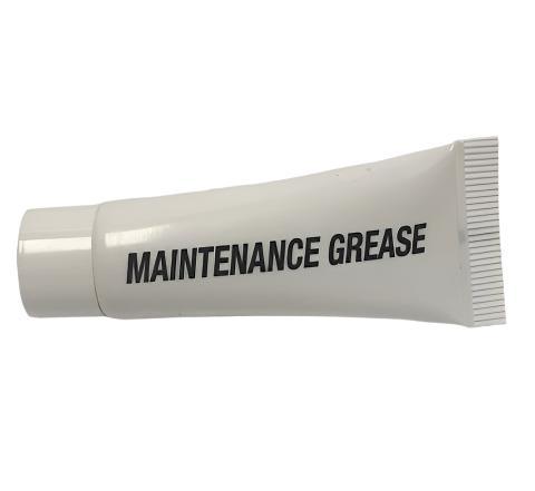 White tube of silicone flashlight grease, 0.25oz, labeled 'MAINTENANCE GREASE' from Powertac, ultra water resistant, 5-pack.