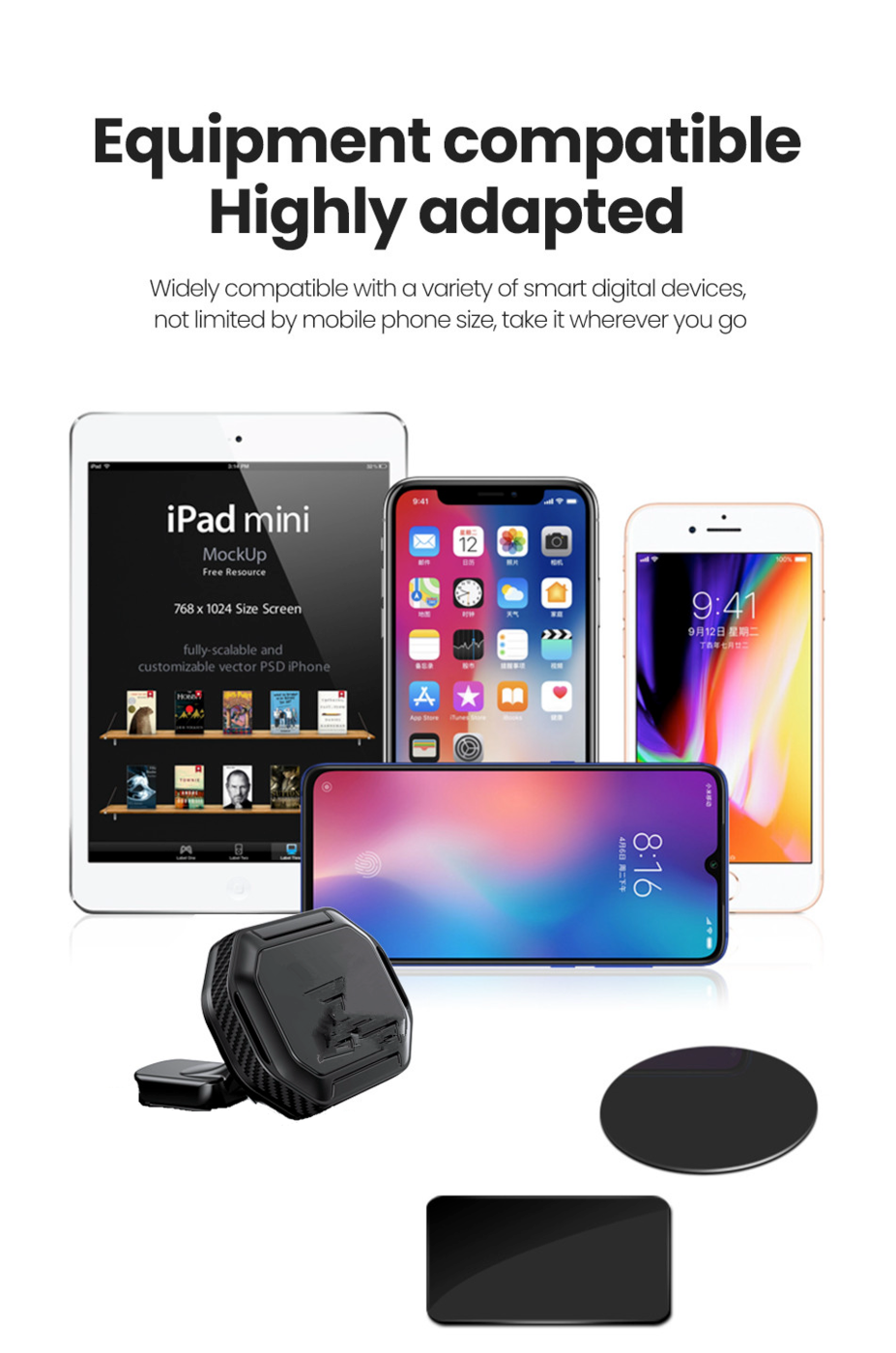 Magnetic Car Phone Holder - 360° Dashboard Mount with Strong Suction