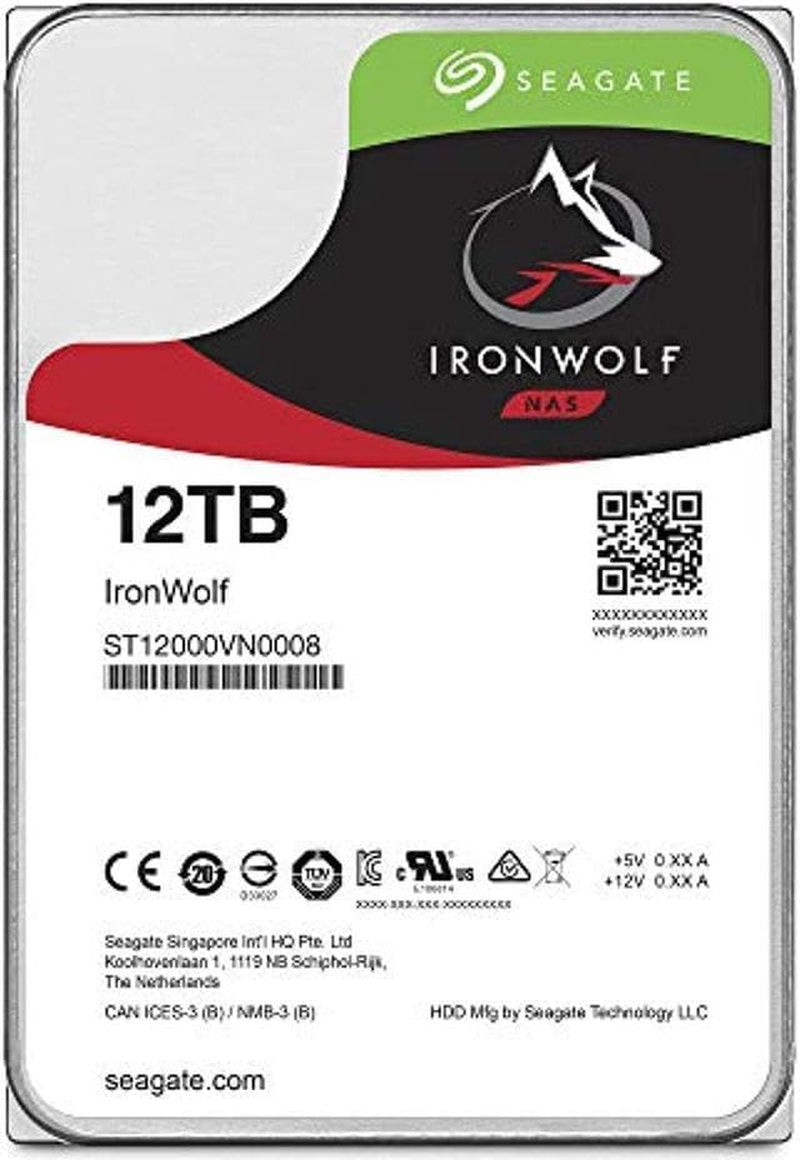 Ironwolf 12TB NAS Internal Hard Drive HDD – CMR 3.5 Inch SATA 6Gb/S 7200 RPM 256MB Cache for RAID Network Attached Storage (ST12000VNZ008/ST12000VN0008)