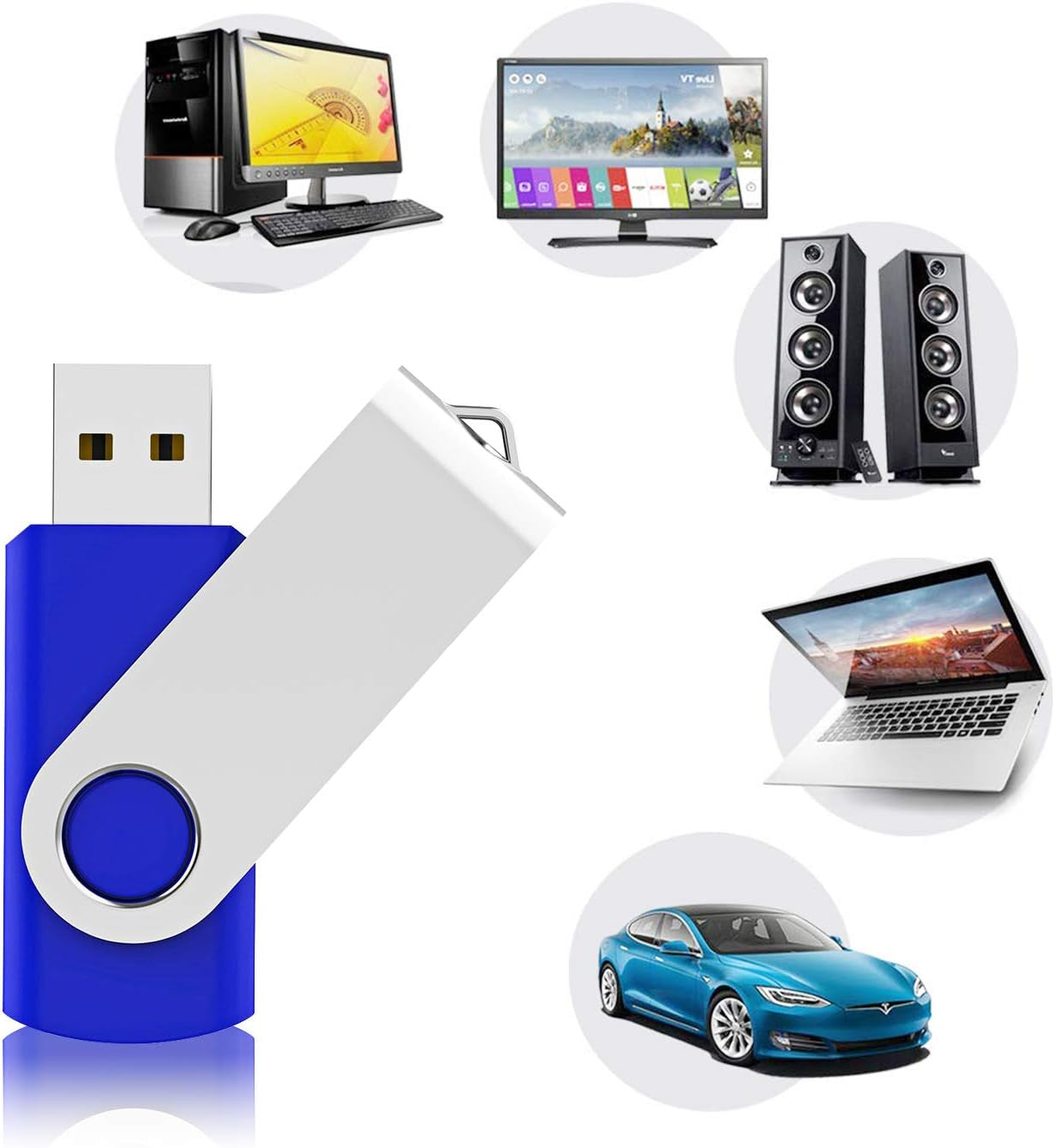 USB Flash Drive 32Gb Thumb Drive 10 Pack 32 GB Flash Drives Bulk USB Jump Drive Memory Stick Data Storage Pen Drive, Blue