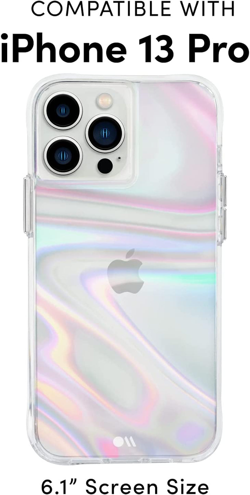 Soap Bubble Iphone 13 Pro Case [10Ft Drop Protection] [Wireless Charging Compatible] Luxury Cover for Iphone 13 Pro 6.1" - Iridescent Swirl Effect. Anti-Scratch, Shock Absorbing - Iridescent