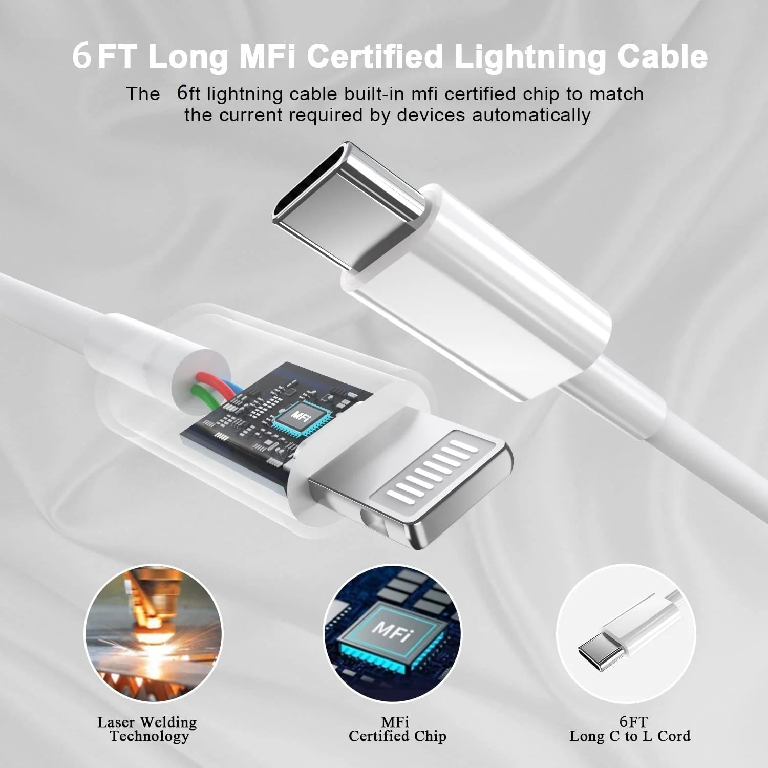 Fast Charger, 3 Pack [Apple Mfi Certified] PD 20W Type C Fast Charger Block with 6FT USB C to Lightning Fast Charging Data Sync Cable Compatible for 14 13 12 11 Pro Max XS XR X 8