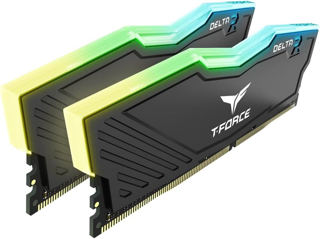 T-Force Delta RGB DDR4 32GB (2X16Gb) 3200Mhz (PC4-25600) CL16 Desktop Memory Module Ram TF3D432G3200HC16FDC01 - Black