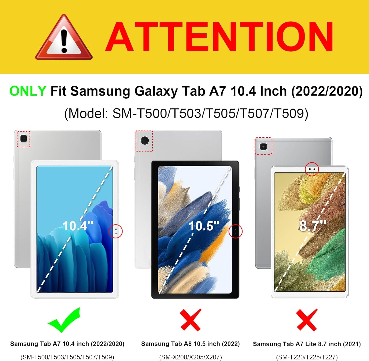 Keyboard Case for Samsung Galaxy Tab A7 10.4 Inch 2022/2020 Model (SM-T500/T503/T505/T507/T509), Slim Lightweight Stand Cover W/Magnetically Detachable Wireless Bluetooth Keyboard, Blossom