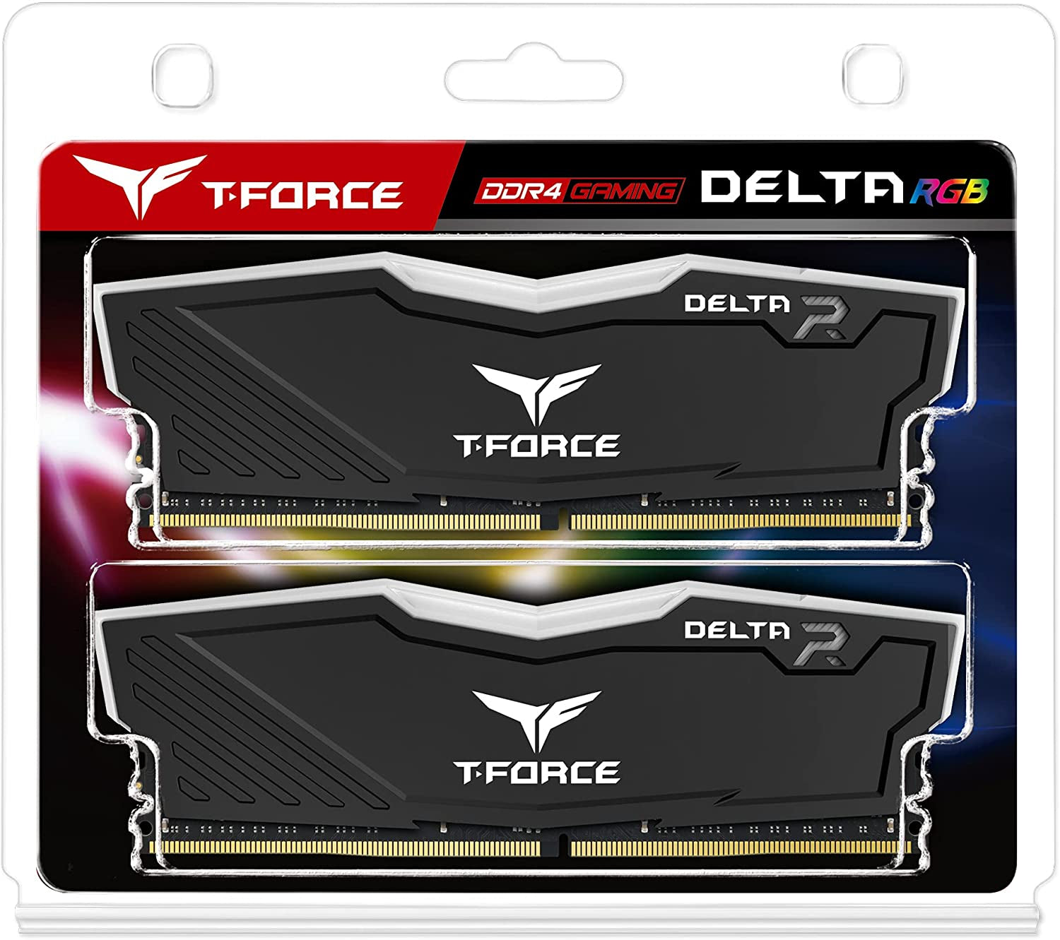 T-Force Delta RGB DDR4 32GB (2X16Gb) 3200Mhz (PC4-25600) CL16 Desktop Memory Module Ram TF3D432G3200HC16FDC01 - Black