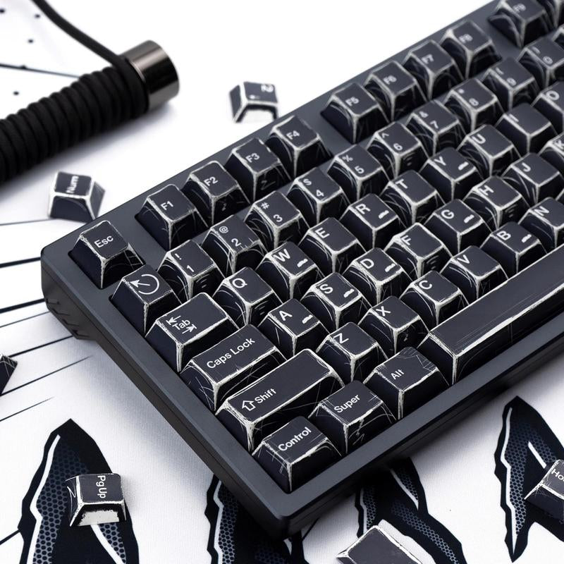 Comic Theme Keycap, PBT Thermal Sublimation Keycap, Highly Adaptable Cross Axis Magnetic Axis Mechanical Keyboard Keycap for Gaming