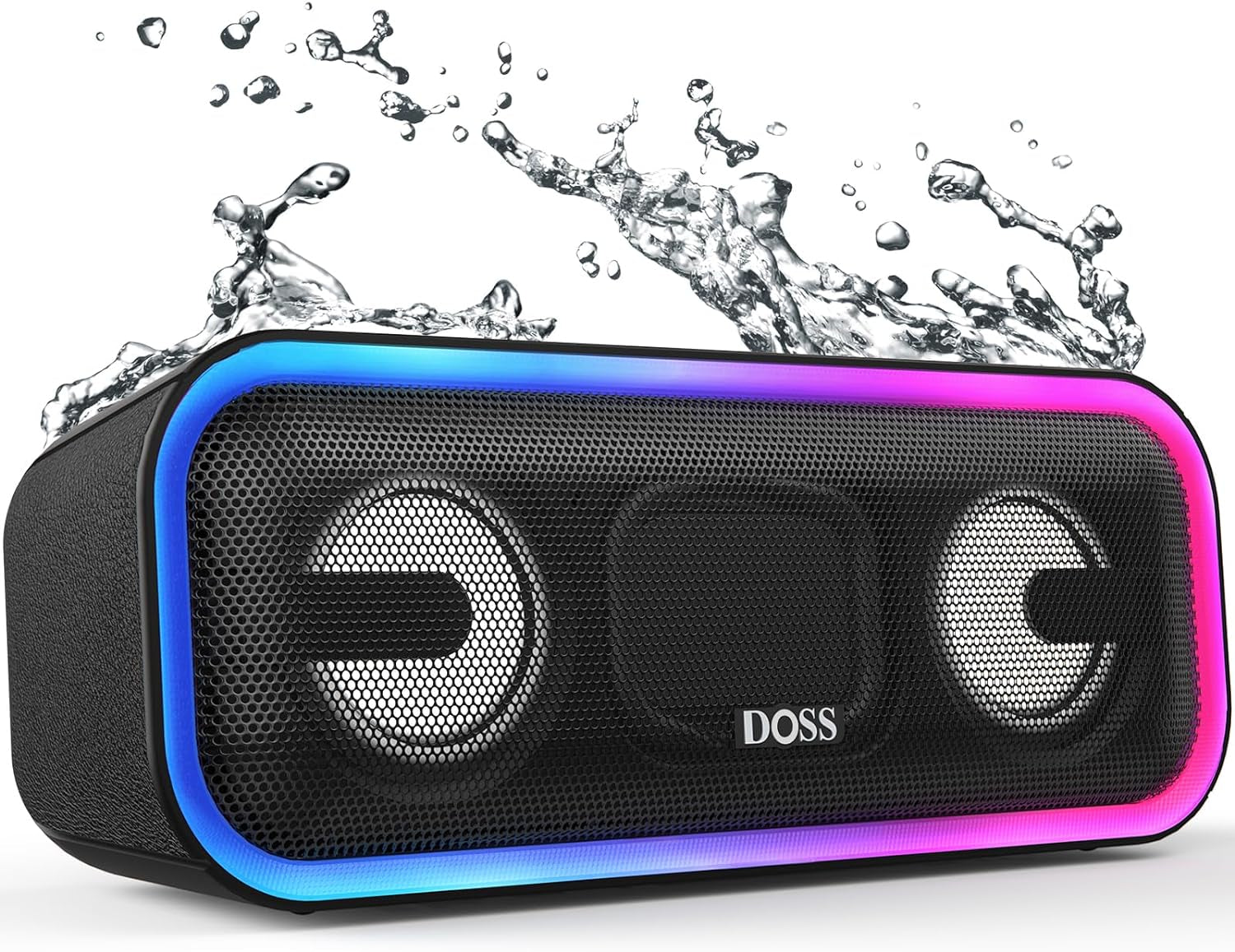 Soundbox Pro+ Bluetooth Speaker with 24W Impressive Sound, Extra Bass, IPX6 Waterproof, 15H Playtime, Wireless Stereo Pairing, Multi-Colors Light, Portable for Outdoor, Home, Party, Beach