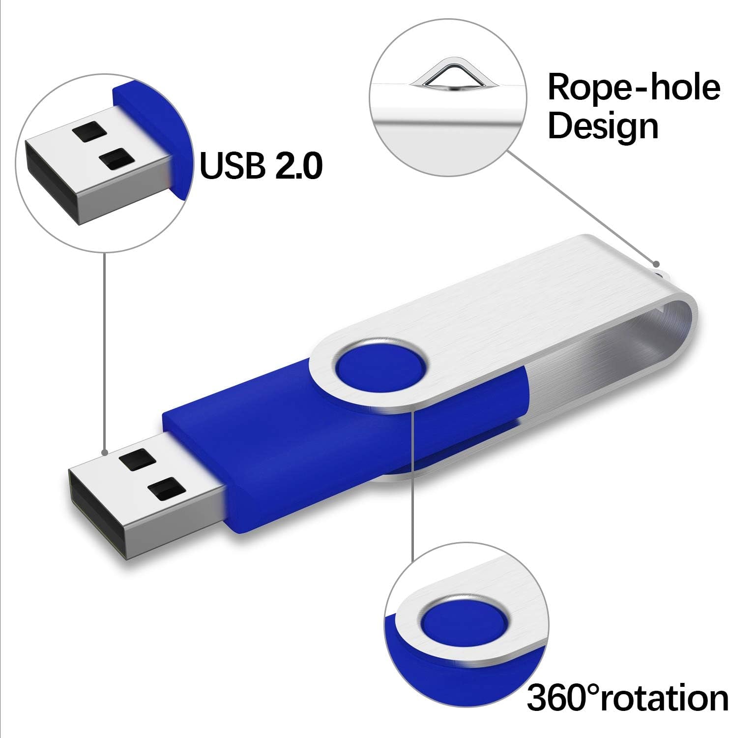 USB Flash Drive 32Gb Thumb Drive 10 Pack 32 GB Flash Drives Bulk USB Jump Drive Memory Stick Data Storage Pen Drive, Blue