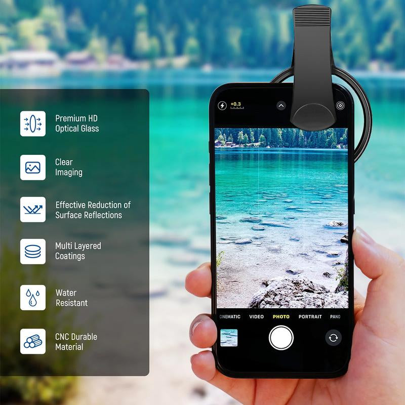 Outdoor Photography Magic Tool | Mobile Light Control Lens, 67Mm CPL Phone Filter Kit Compatible with Android and Iphone, for Smartphone Landscape & Object Shooting to Eliminate Harsh Reflections & Boost Colors