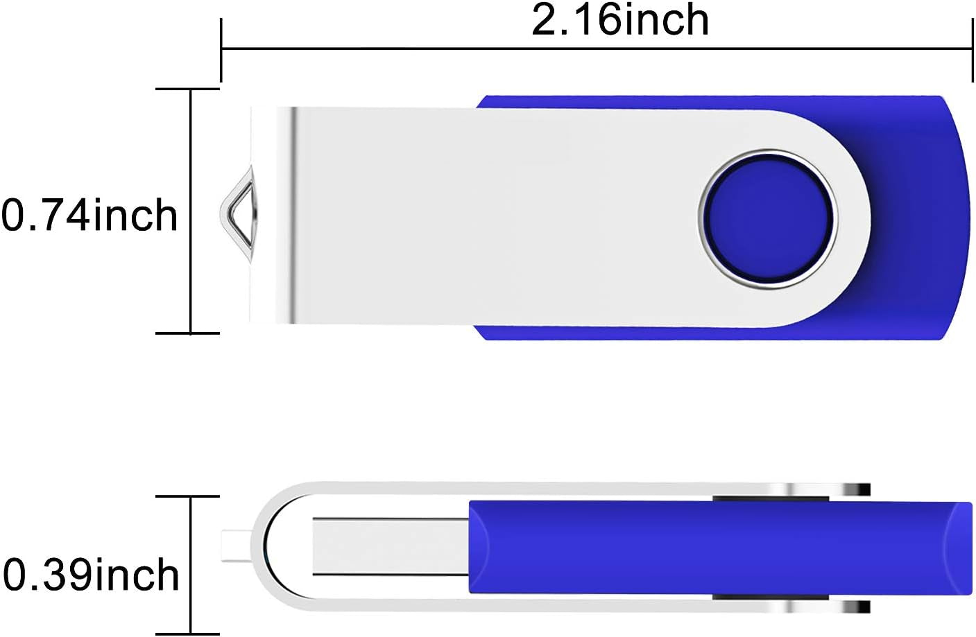 USB Flash Drive 32Gb Thumb Drive 10 Pack 32 GB Flash Drives Bulk USB Jump Drive Memory Stick Data Storage Pen Drive, Blue