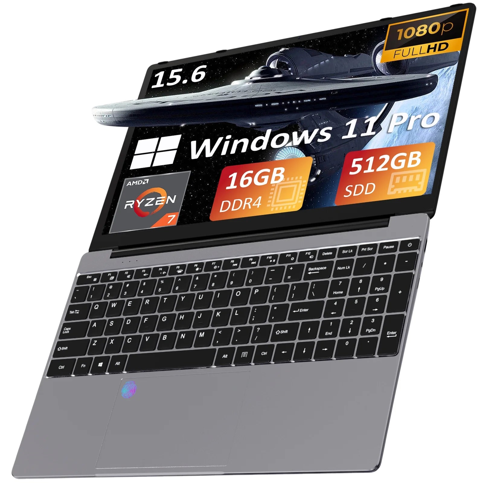 15.6" Laptop Computer W/Amd Ryzen 7 5700U (Up to 4.3 Ghz), 32GB DDR4 RAM 1TB Nvme SSD, Windows 11 Pro Gaming Laptop