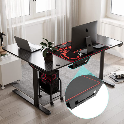 L Shaped Gaming Desk, 60 Inch L60 Home Office Corner PC Computer Gamer Table Large Writing Workstation Gifts W Mouse Pad Cable Management, Space Saving, Easy to Assemble, Right Black