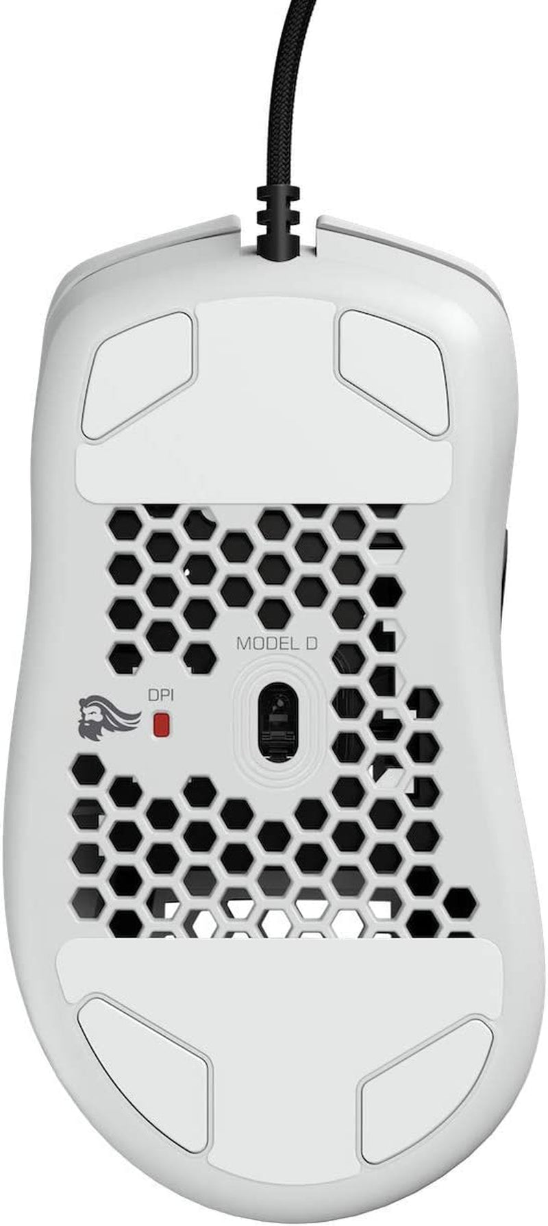 Model D Wired Gaming Mouse - 68G Superlight Honeycomb Design, RGB, Ergonomic, Pixart 3360 Sensor, Omron Switches, PTFE Feet, 6 Buttons - Glossy White