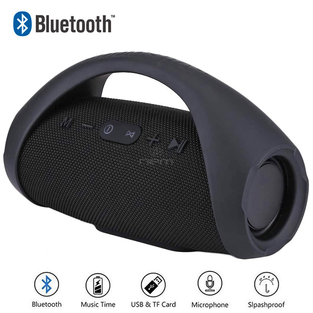 Portable Booms Box Mini Splash-Proof Wireless Bluetooth Stereo högtalare svart