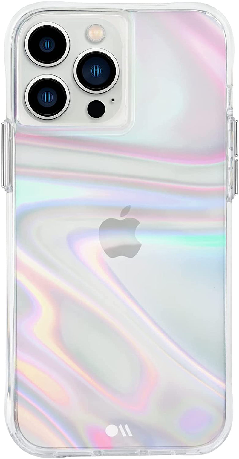 Soap Bubble Iphone 13 Pro Case [10Ft Drop Protection] [Wireless Charging Compatible] Luxury Cover for Iphone 13 Pro 6.1" - Iridescent Swirl Effect. Anti-Scratch, Shock Absorbing - Iridescent