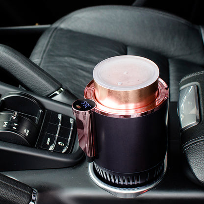 2 In1 Car Heating Cooling Cup 12V Smart Car Cup Holder Digital Temperature Display Drink Cup Warmer Cooler Mini Car Refrigerator