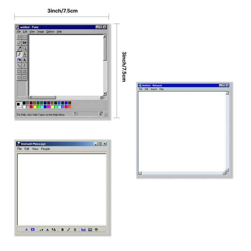 Retro Computer Design Sticky Note, 3 Counts/Set Creative Office & School Notepad, Perfect Gift for Students and Teachers, Funny Gift