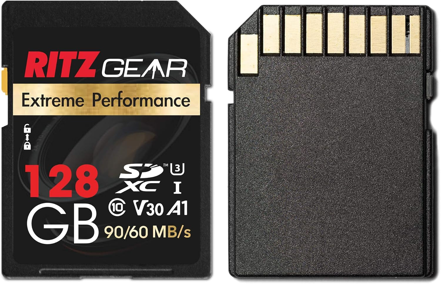 128GB High-Speed SDXC UHS-I SD Card, C10, U3, V30, Full-Hd & 4K Memory Card