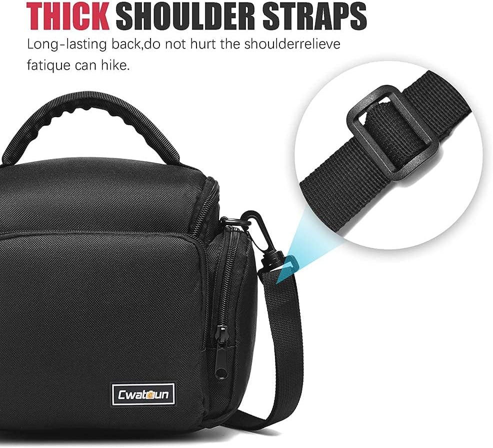 Single Shoulder Crossbody Compact Camera Bag Case Compatible for Canon Nikon Sony SLR DSLR Mirrorless Cameras and Lenses Waterproof Black