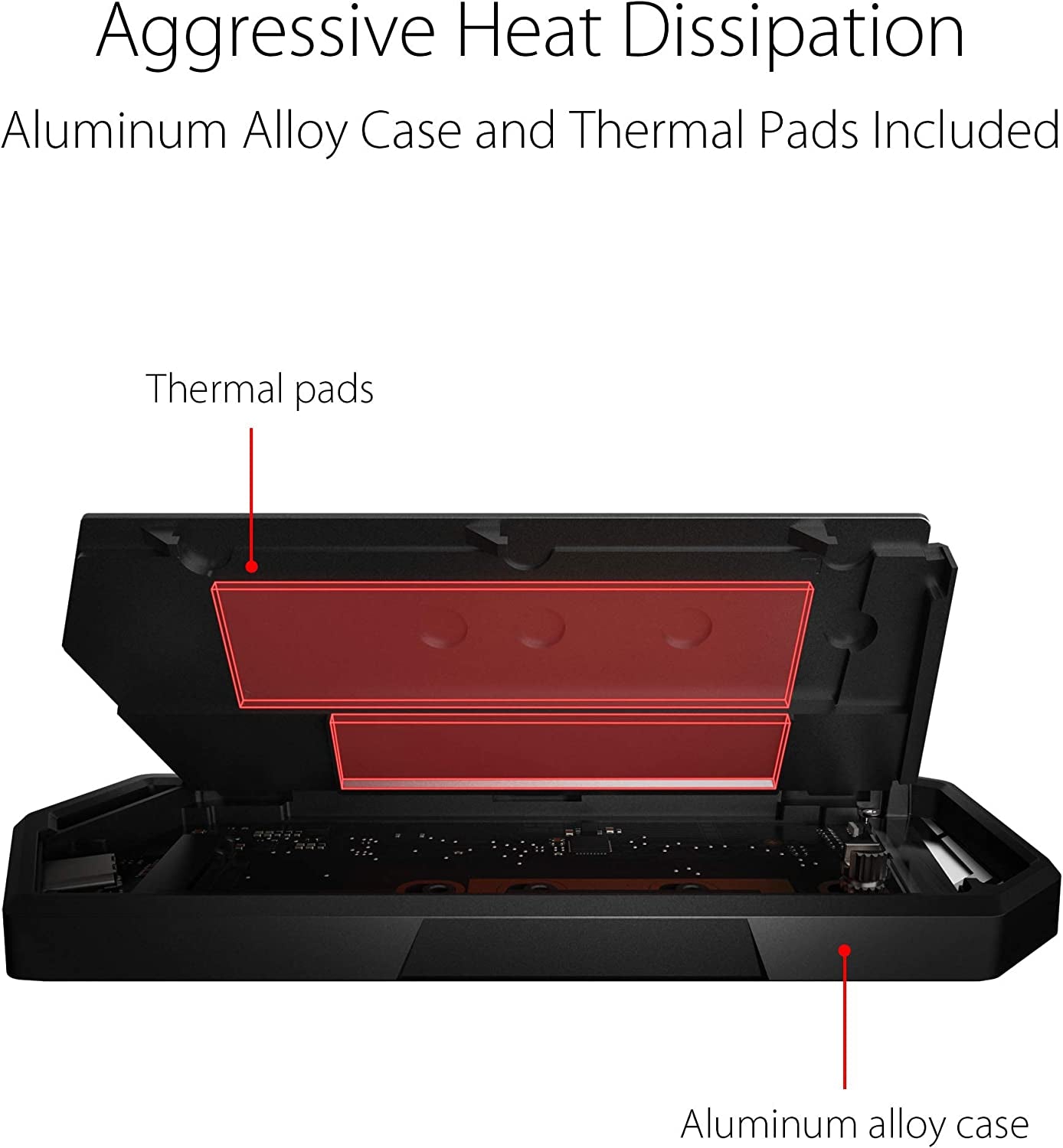 ROG STRIX Arion Aluminum Alloy M.2 Nvme SSD External Portable Enclosure Case Adapter, USB 3.2 Gen 2 Type-C (10 Gbps), USB-C to C and USB-C to a Cables, Fits Pcie 2280/2260/2242/2230 M Key/B+M Key