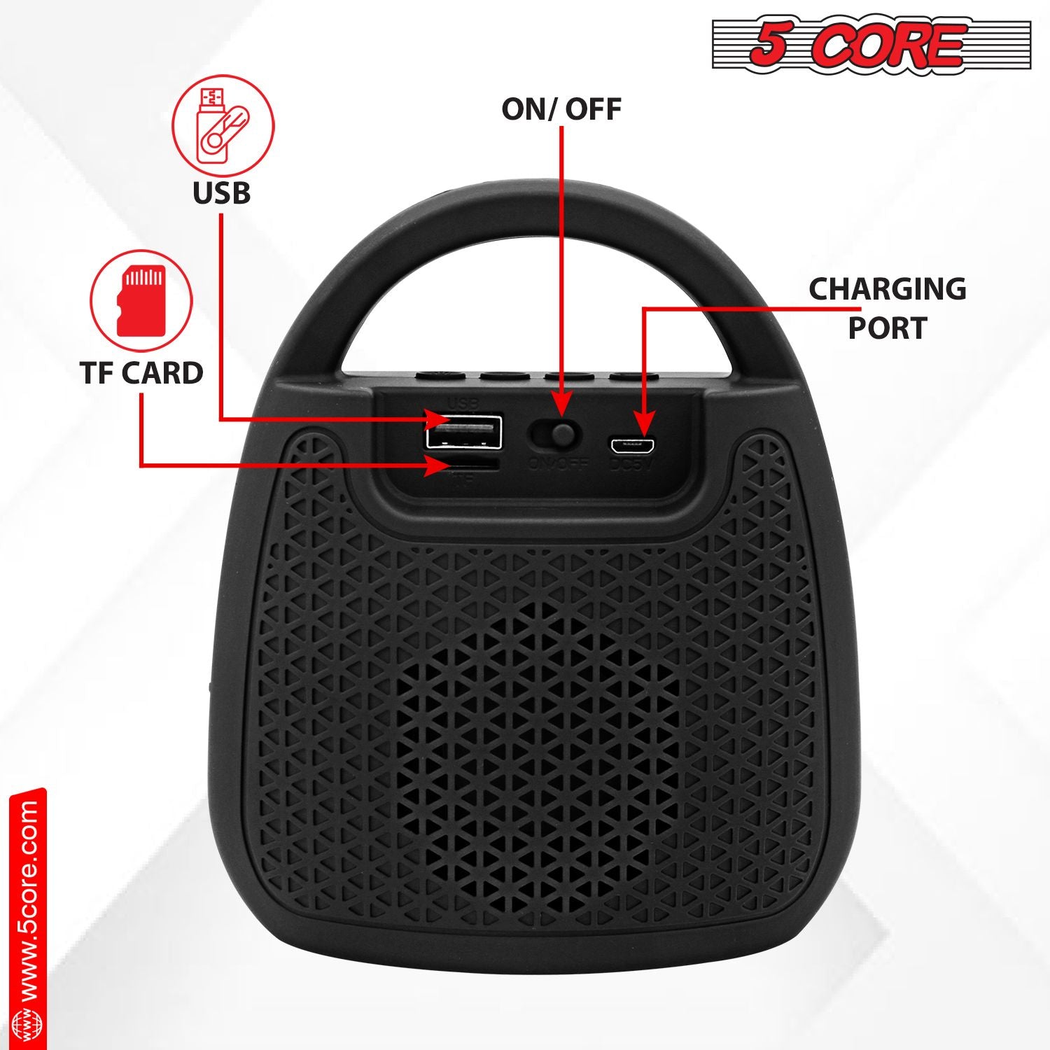 5 Core Bluetooth Speaker Wireless Outdoor Speakers bærbare vanntette høye små blå tann USB-bocinas for patio bassengfest strand hjem reiser bluetooth-13b