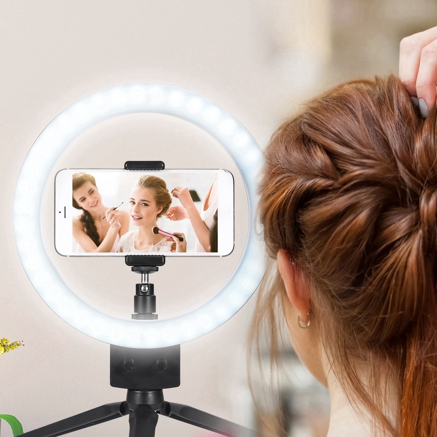 9 "Lampu cincin LED yang dapat dimmable dengan Telepon Tripod Selfie Camera Studio Foto Video Lampu Makeup