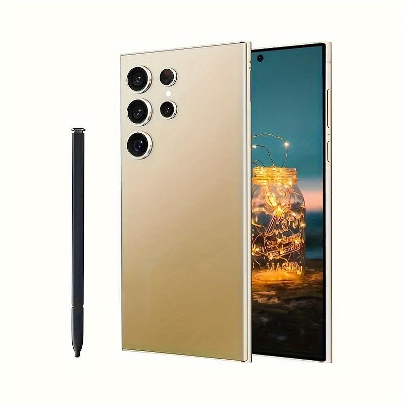 8 GB+256 GB I24 Smartphone Ultra Android 13 - Display HD de 6,8 ", bateria de 6000mAh, embutida - na caneta de caneta, telefone celular desbloqueado para uso global (ouro)