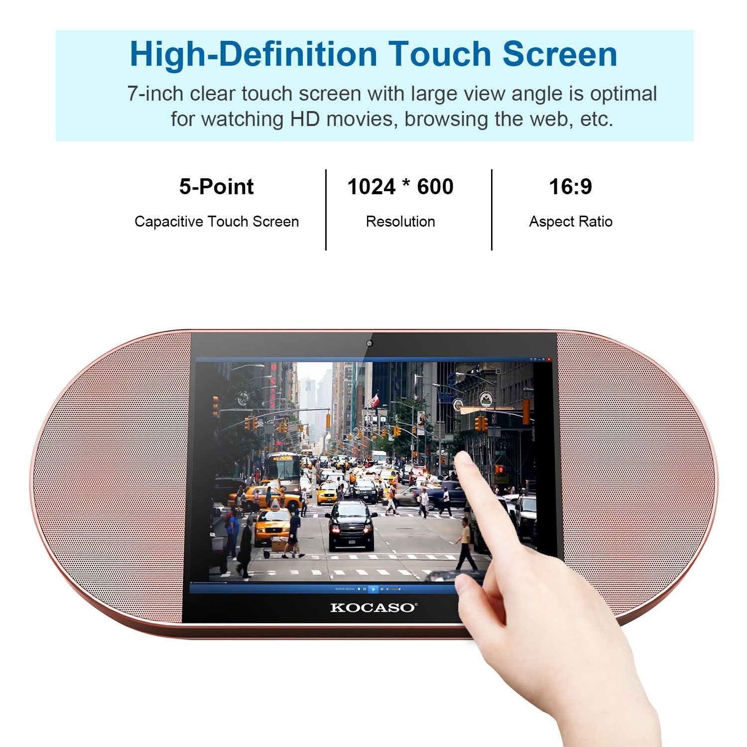 7in Layar Sentuh Tablet Android PC W/ 25W Speaker Nirkabel Quad Core Front Camera Micro USB