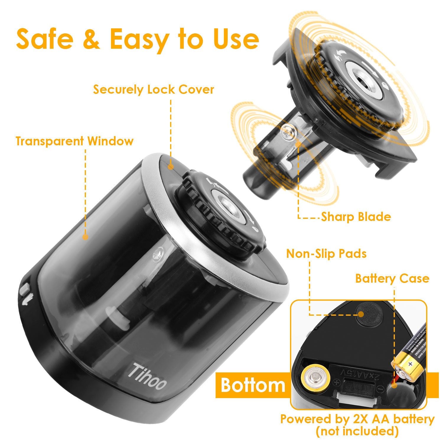 Affilo per matita elettrico Manuale automatico Affiliatore a matita a matita Affila a matita alimentata a batteria