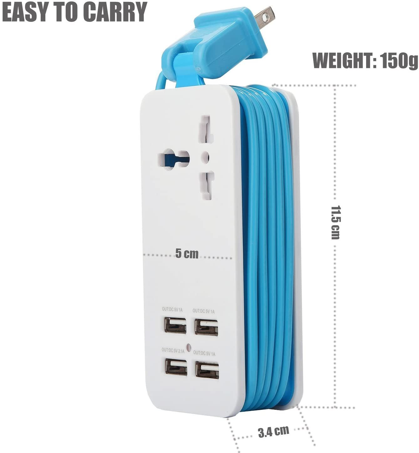 4 Port USB- und Universal Outlet Ladestation