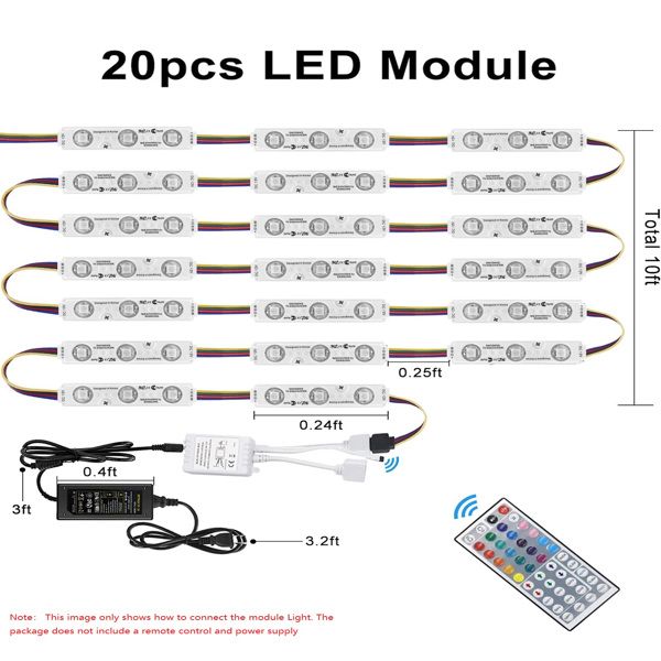 Impermeable 5050 SMD RGB Módulo LED Light Store Letter Letters de ventana delantera Lámpara de signo