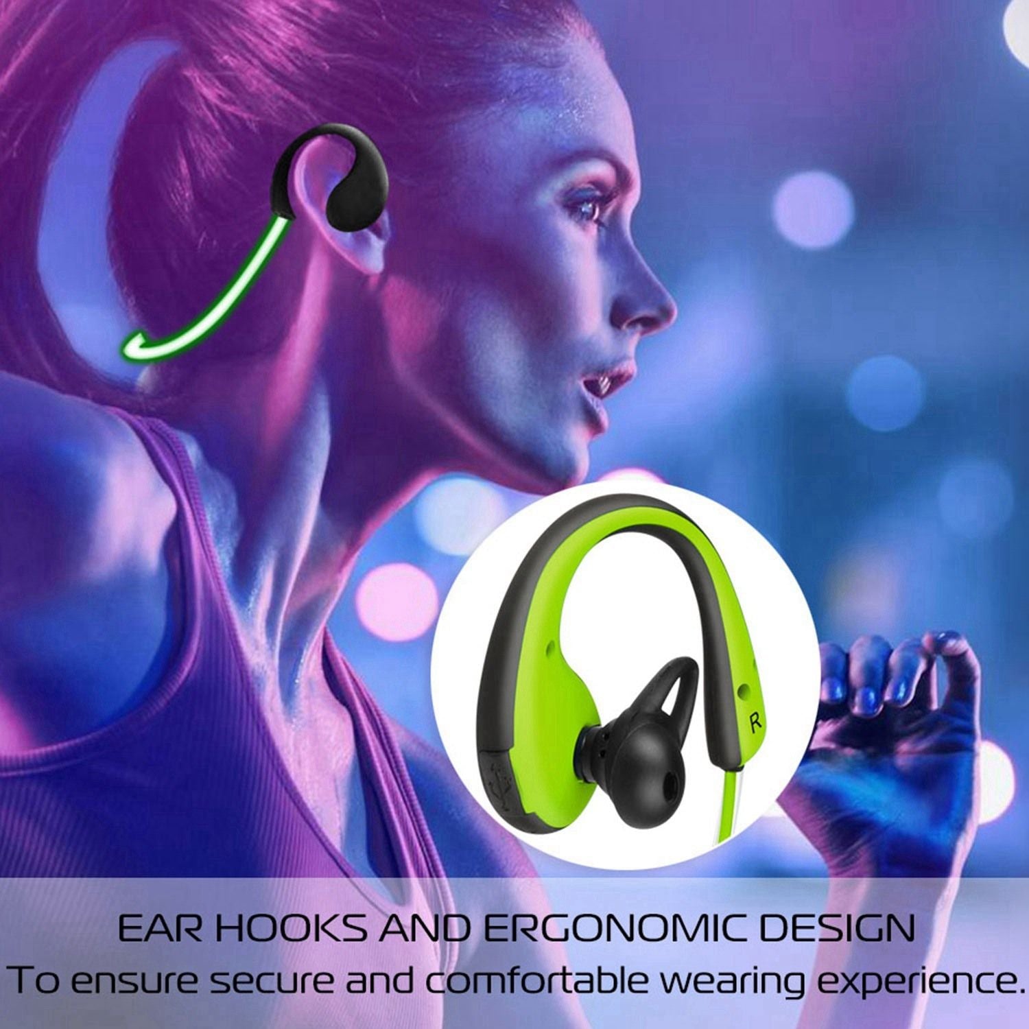 Headet olahraga nirkabel nirkabel v4.1 earphone neckband hd stereo stereo headphone tahan keringat earbud