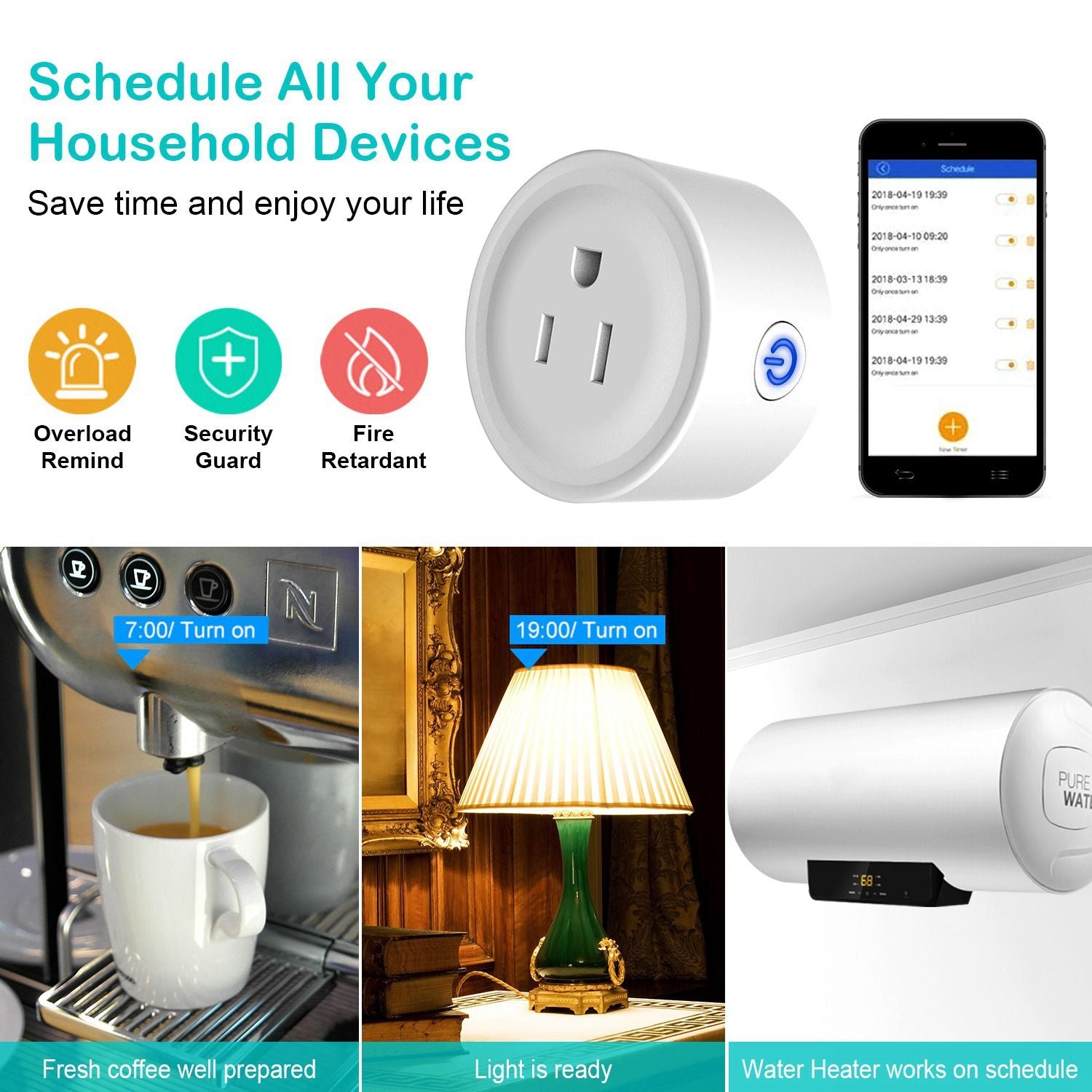 WiFi Smart Plug Outlet Wireless Smart Socket App App Voice Control Timer Alexa Google US