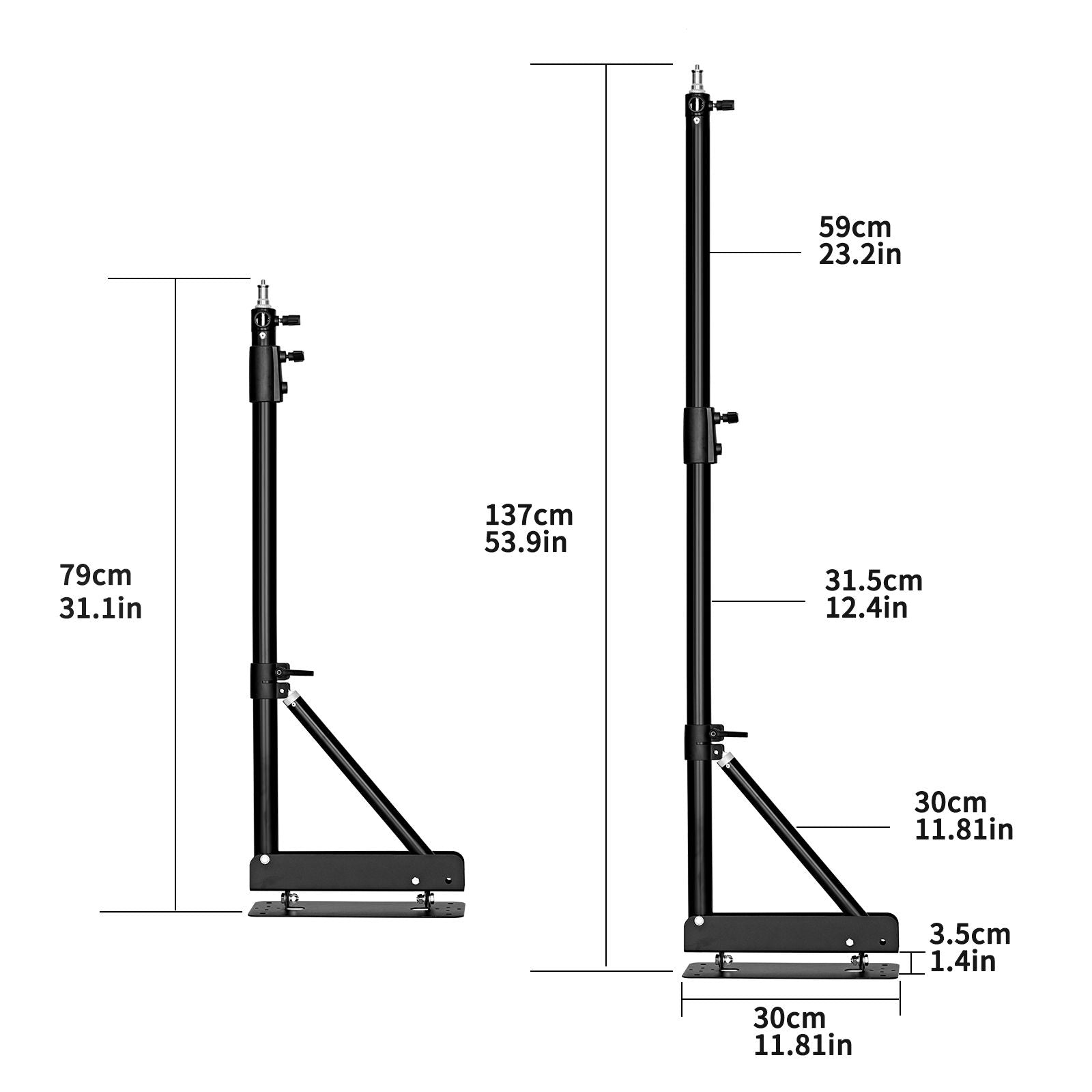 사진 스튜디오 비디오 스트로브 라이트, 최대 길이 137cm 또는 170cm, 수평 및 수직 회전식 용 Sh 벽 마운트 붐 팔