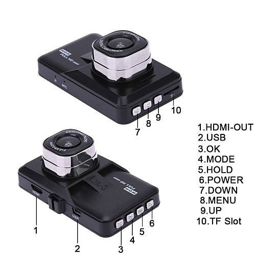 Black Box Dash Cam 1080p G-Sensor Looping Camera Mobil