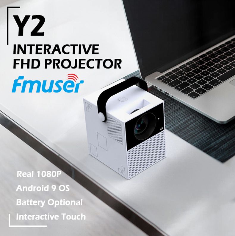 FMUSER Y2 Teilgeoir Idirghníomhach Internable 4K 1080p;  Smart WiFi Mini Teilifíse Android Teilifíse faoi stiúir Físeán Cluiche Físeáin Allamuigh Campáil Allamuigh Tacaíocht Beamer HDMI;  Ionchur AV