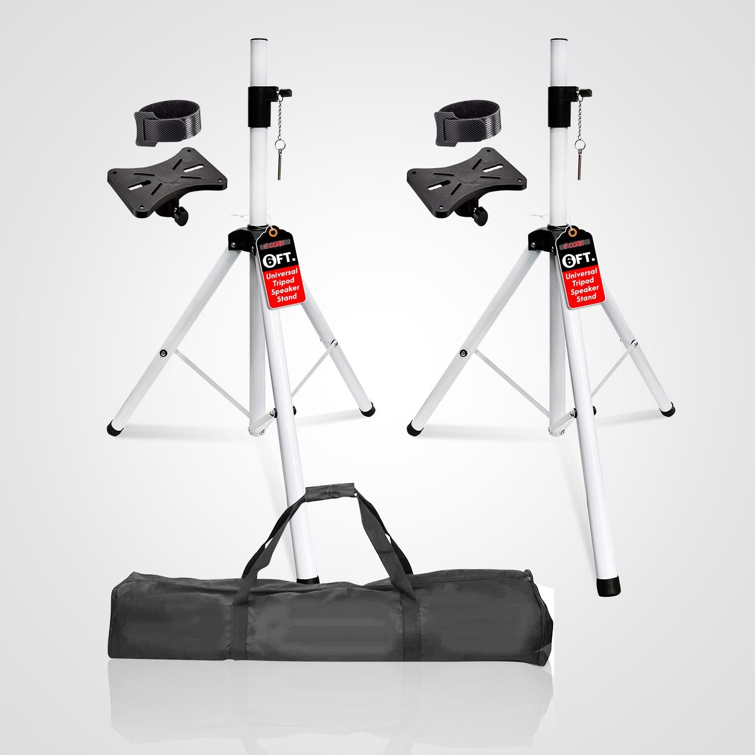 5 Seastán croí -chainteora Urlár Tripod Urlár Trom Inchoigeartaithe suas le 72 orlach DJ Stiúideo Monatóireachta Seastáin Pole - SS HD WH Bag