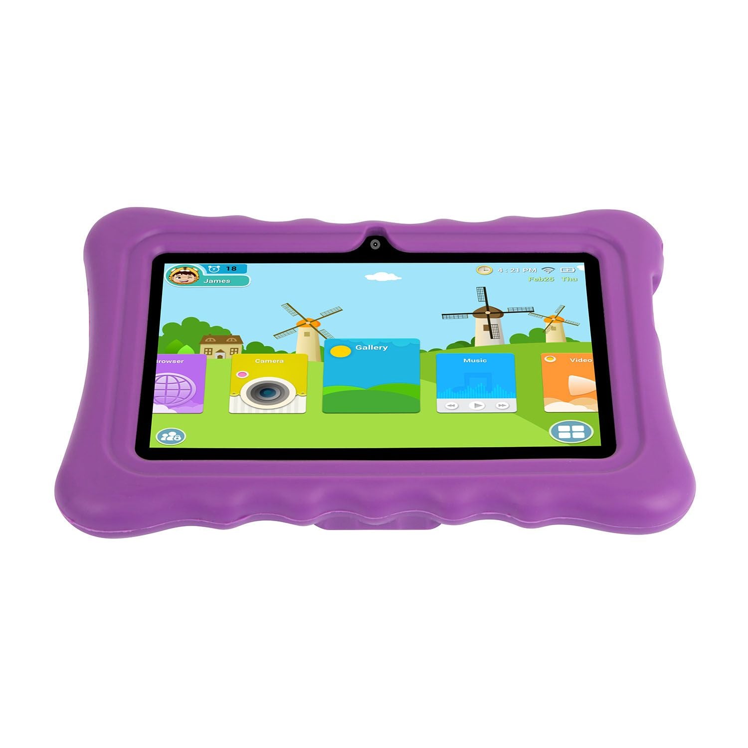 Shock-resistant Silicone Snap-on Case with Stand for 7' Tablets