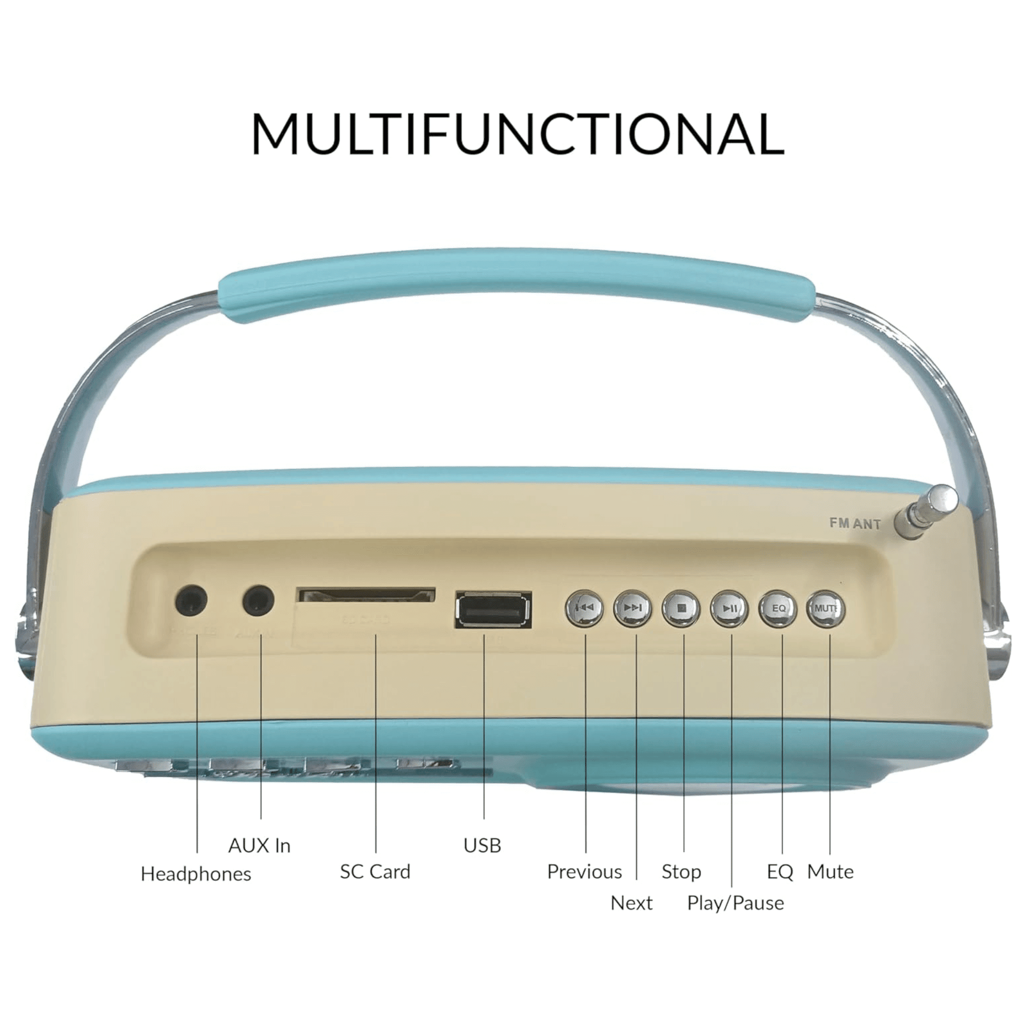 Supersonic Multi-Function Bluetooth Retro Speaker with Rechargeable Battery