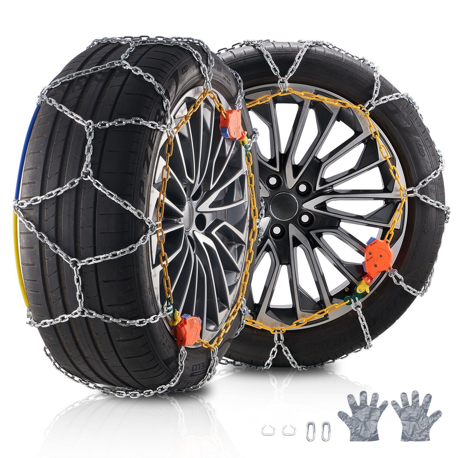 VeVor Auto Drawing Snow Chains Diamond Mesh Anti-Slip Traction Wheel Chains