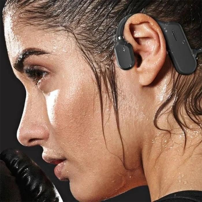 Écouteurs de conduction en os Écouteurs sans fil ouverts ouverts Bluetooth Bluetooth Long temps de jeu Sports Casque avec micro-édices de conduction sonore de Sound Air à l'épreuve du micro pour la baignade sportive