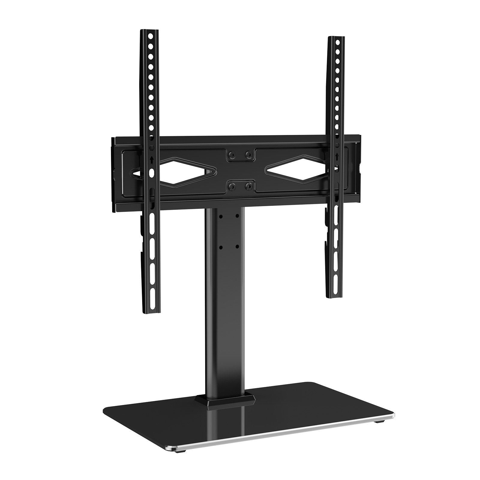 VEVOR TV Stand Mount, Swivel Universal TV Stand for 32 to 55 inch TVs, Height Adjustable Portable Floor TV Stand with Tempered Glass Base for Bedroom, Living Room