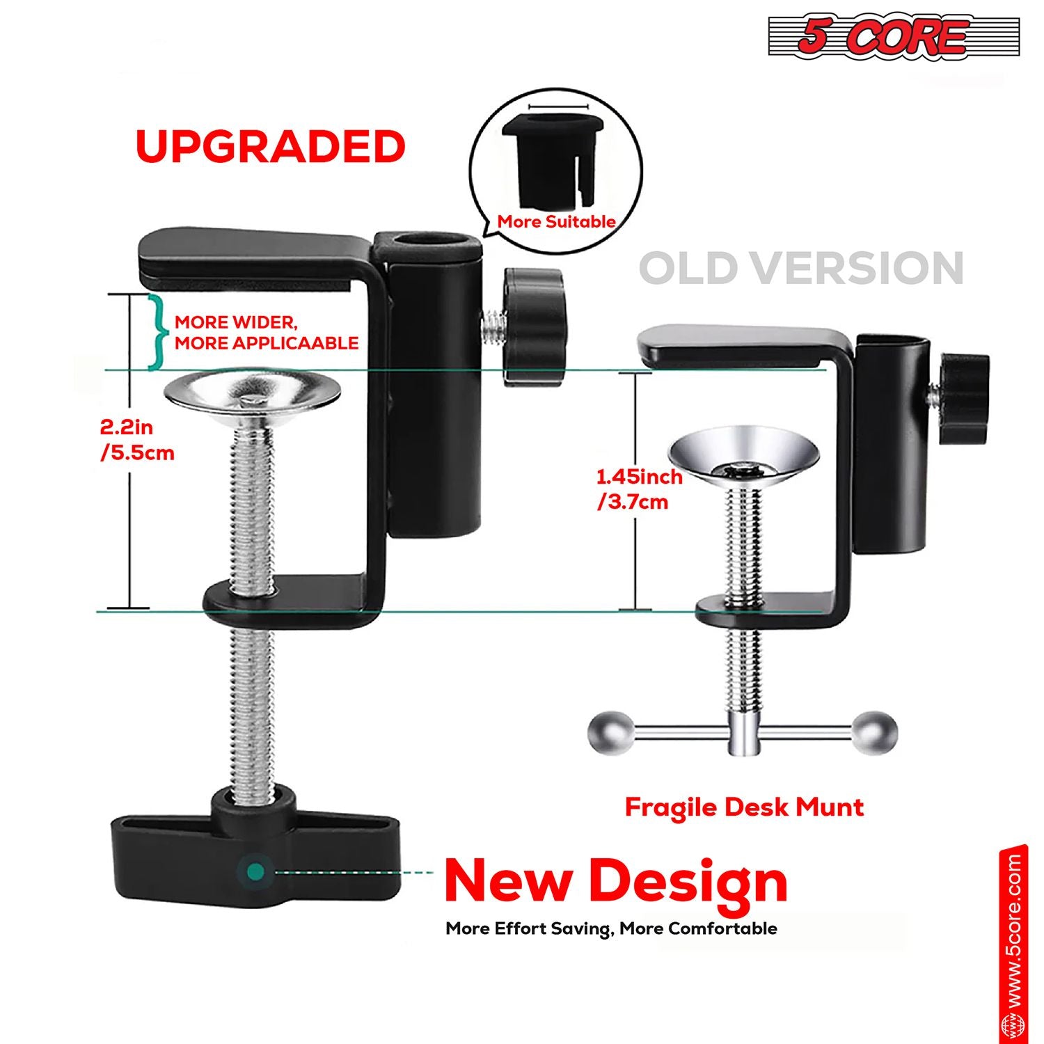 5 Croí -Mic Mic Micreafón Inchoigeartaithe Seastán Seastán Deasc Mount Dleachta Trom Brazo Para Microfono Do Dinimic Dinimiciúla Comhdhlúthaithe - MS Arm R