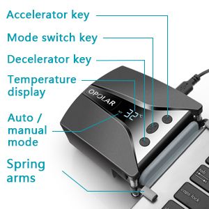 Laptop Fan Cooler with Temperature Display;  Rapid Cooling;  Auto-Temp Detection;  13 Wind Speed(2600-5000RPM);  Perfect for Gaming Laptop;  Nintendo Switch