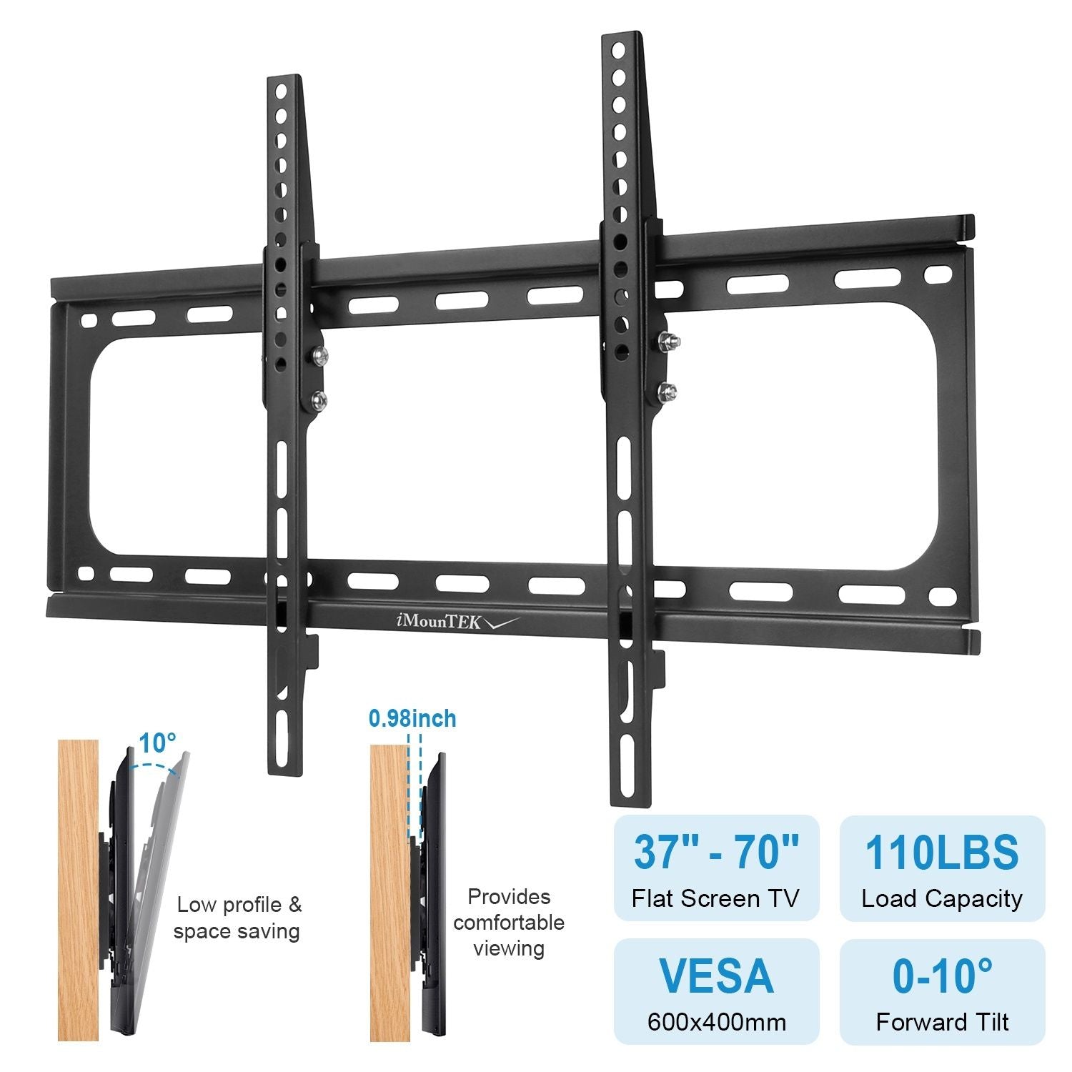 TILT TV Väggmonteringsfäste för 37-70in LED/LCD/PLASMA platt TV VESA 600x400mm