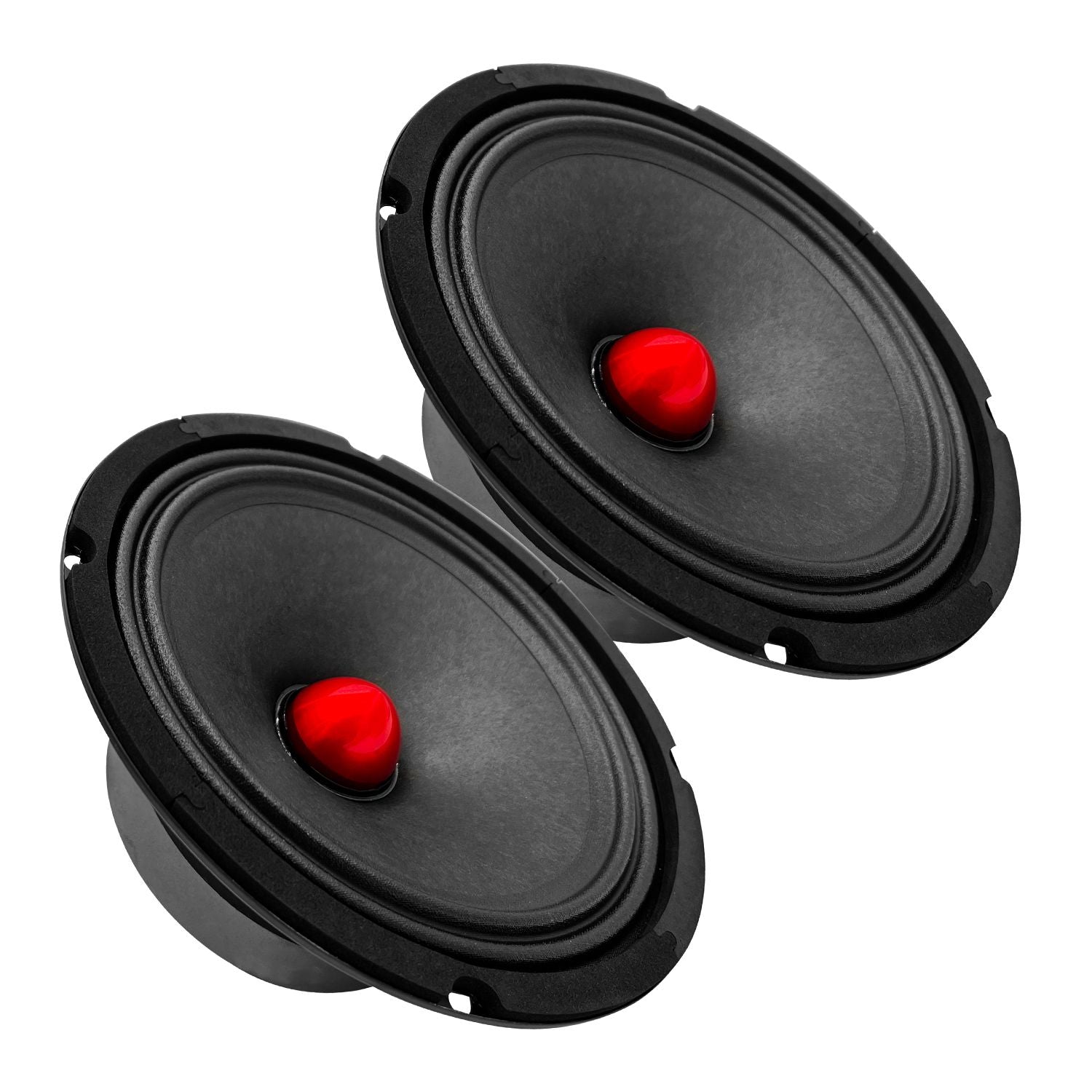 5 CORE 8 tum Mid Range Bullet Pro Audio Car Högtalare Red Aluminium Bullet Houdspeaker 500W Max 8 Ohms - Premium Quality Audio Door Högtalare för bil eller lastbil Stereo -ljudsystem MR 8 BLT 8OHM