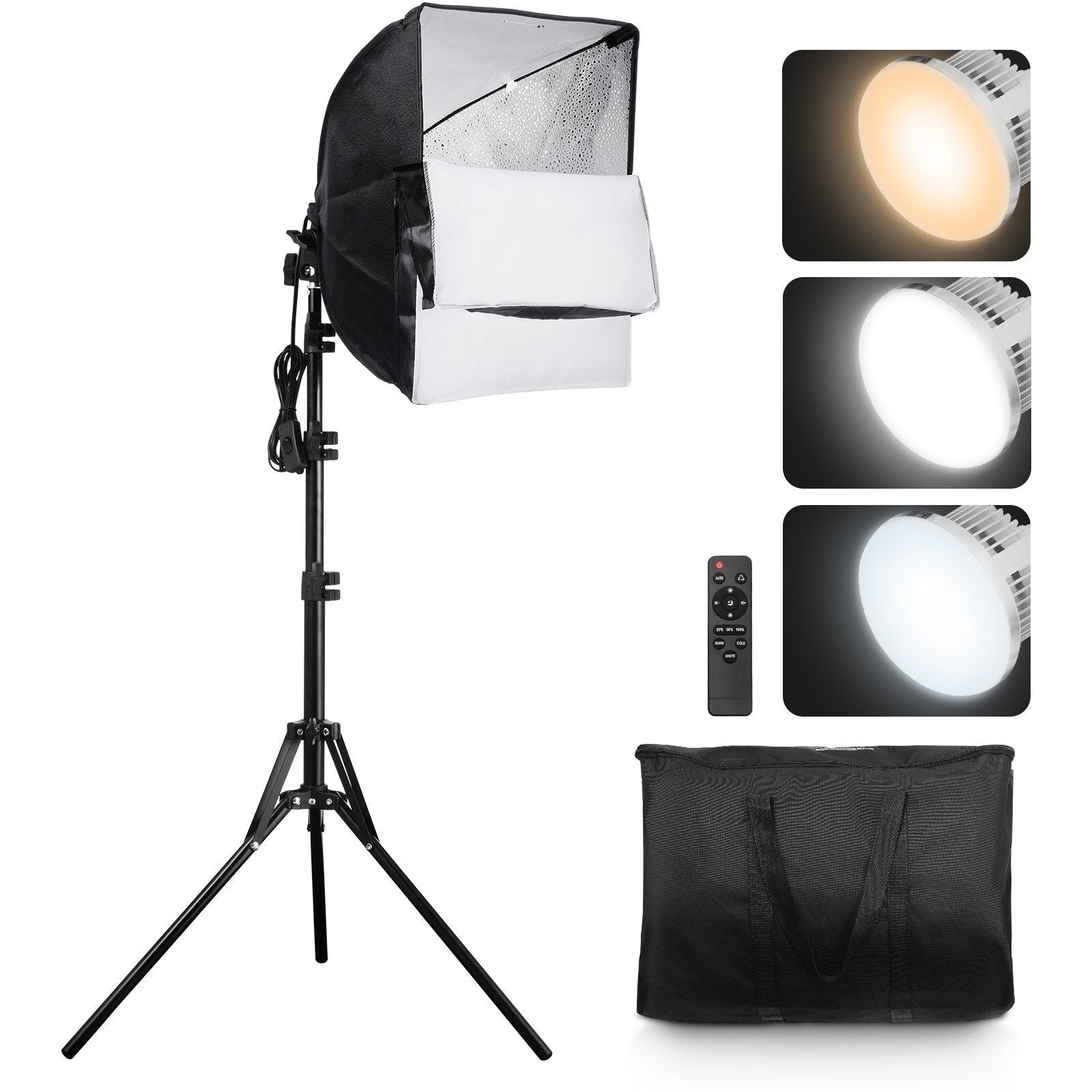 ערכת תאורה של Vevor Softbox 16 ב- x 16 ב 3000-6500K מתכווננת לצילום