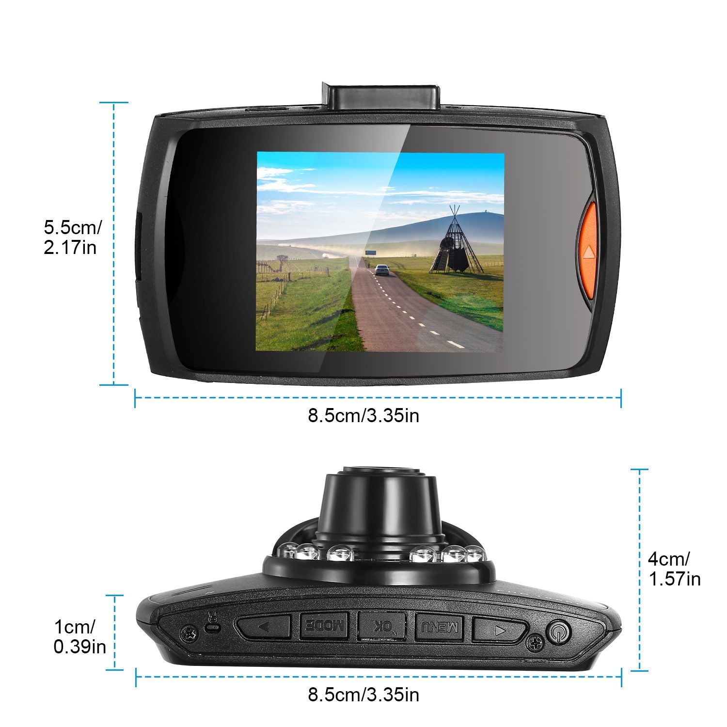 1080p bil DVR Camera Dash Cam Camcorder 90 -graders vinkelslinga inspelning natt Vison