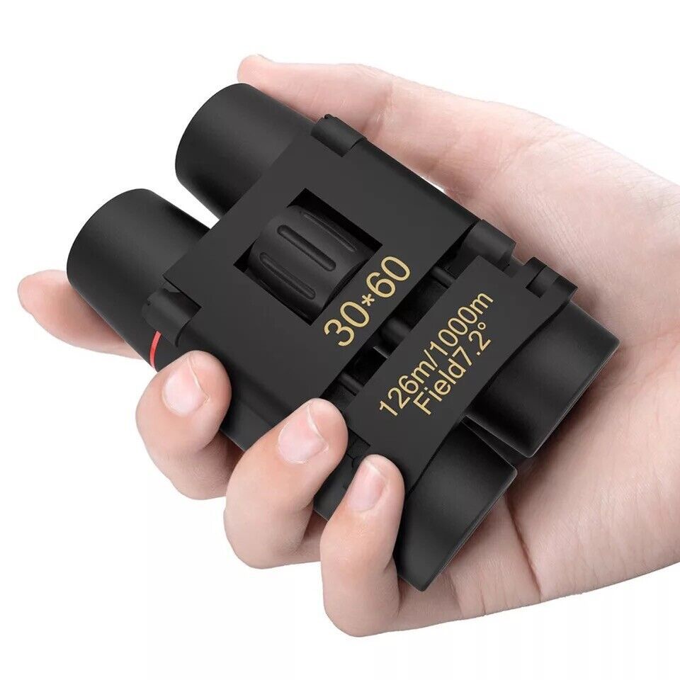 Binoculars 30x60 Zoom Travel Compact Folding Telescope Hunting Day Night Outdoor Small Pocket Binoculars Compact Adults, Mini Kids Binoculars Boys For Bird Watching, Concert Theater Opera