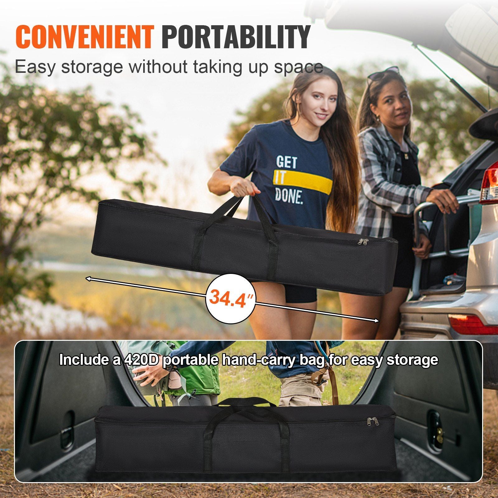 VEVOR Projector Screen na may Stand, 120 Inch 16: 9 4K 1080 HD Outdoor Movie Screen na may Stand, Wrinkle-Free Projection Screen na may Tripod at Carry Bag, Para sa Home Theatre Cinema Backyard Movie Night